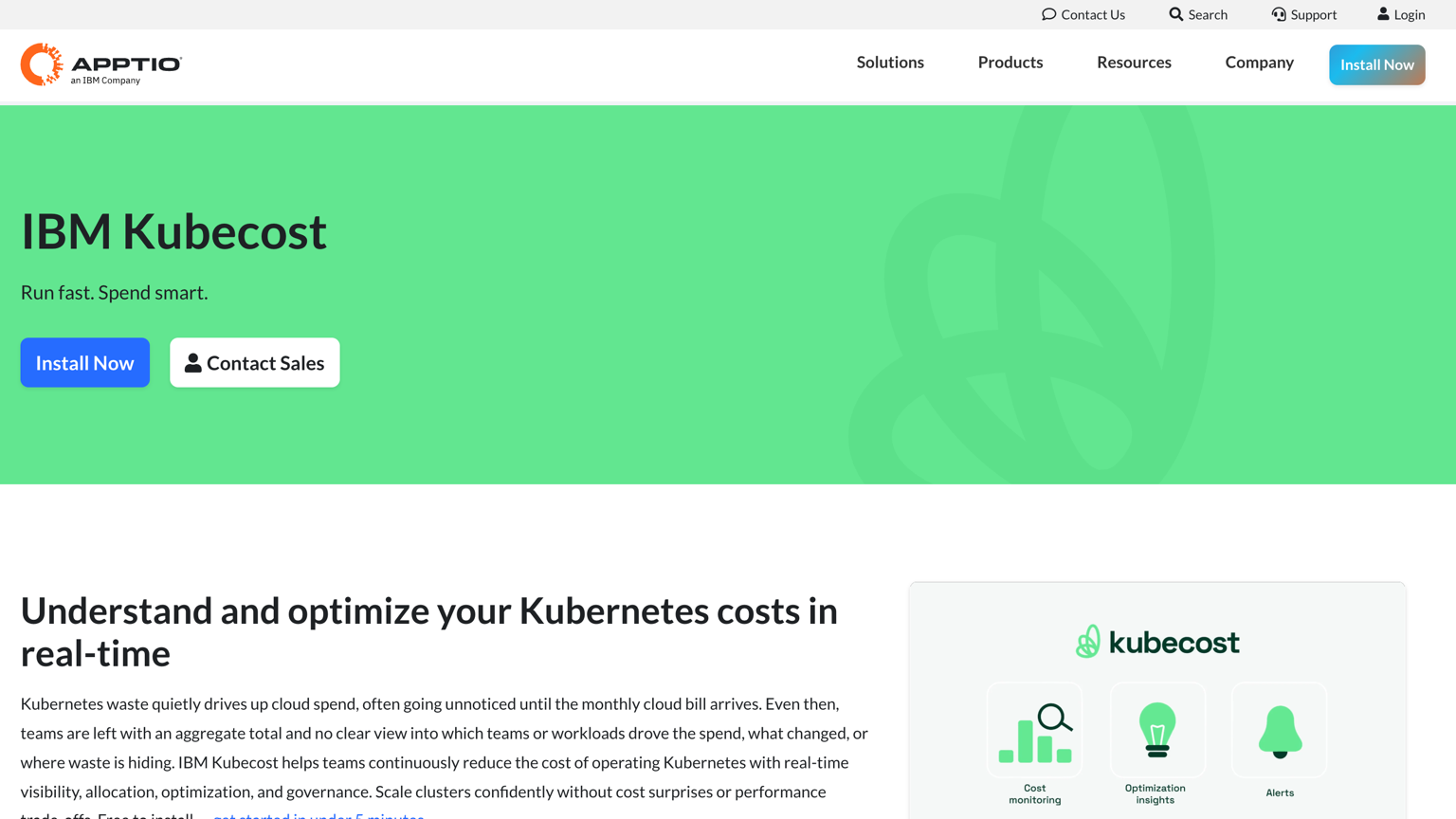 IBM Kubecost product page